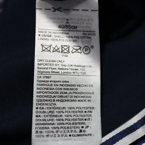 Banana Republic | Sliver & Navy Blue Striped Dress, Size 2 - Picture 9 of 9